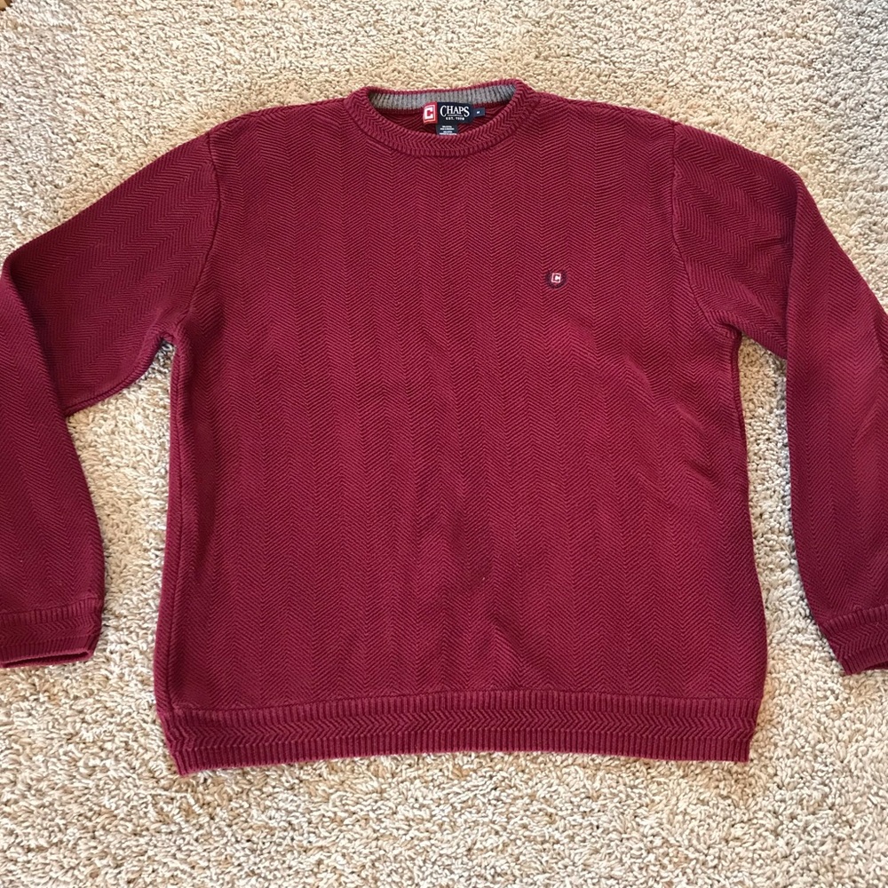 Ralph L Chaps Herringbone Mens Cotton Sweater Size  Medium